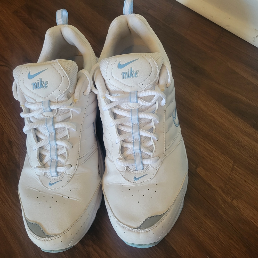 Nike White and Blue Sneakers